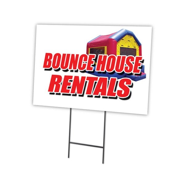 Signmission Bounce House Rentals Yard Sign & Stake outdoor plastic coroplast window, C-1824 Bounce House Rentals C-1824 Bounce House Rentals - main